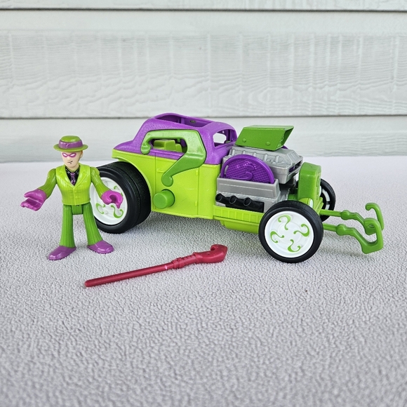Imaginext DC Super Friends The Riddler Hot Rod Vehicle Set Fisher-Price COMPLETE - Picture 1 of 10